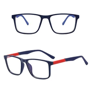 Męskie okulary zerówki do komputera BLUE LIGHT z flexami 25133C granat/czerwień - Okulary korekcyjne, oprawki, szkła - miniaturka - grafika 1
