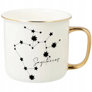 KUBEK UCHO RANT ZŁOTY PORCELANOWY PREZENT DLA ZODIAKARY SAGITTARIUS WZORY - Kubki - miniaturka - grafika 1