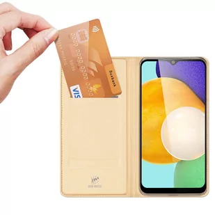 Dux Ducis Skin Pro kabura etui pokrowiec z klapką Samsung Galaxy A03s złoty - Etui i futerały do telefonów - miniaturka - grafika 2