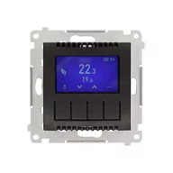 Akcesoria grzewcze - Termostat programowalny Kontakt-Simon Simon 54 DETD1A.01/48 z wyświetlaczem z wewnętrznym/zewnętrznym czujnikiem temperatury, bez sondy moduł antracyt - miniaturka - grafika 1