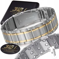 Bransolety męskie - GRUBA SREBRNA ZDROWOTNA BRANSOLETA BRANSOLETKA MĘSKA MAGNETYCZNA MOCNA 21MM - miniaturka - grafika 1