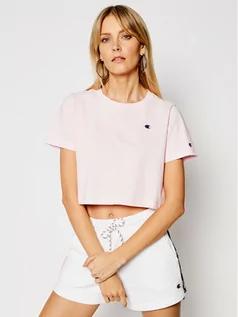 Koszulki i topy damskie - Champion T-Shirt C Logo 112731 Różowy Custom Fit - grafika 1