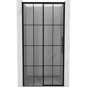 Ścianki i drzwi prysznicowe - Mexen Rox drzwi prysznicowe rozsuwane lewe 125 cm, czarna kratka, czarne - 8C2-125-000-70-77-L - miniaturka - grafika 1