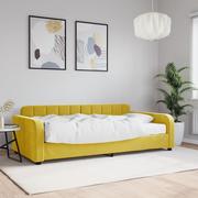 Łóżka - Sofa z materacem do spania, żółta, 100x200 cm, aksamit Lumarko! - miniaturka - grafika 1