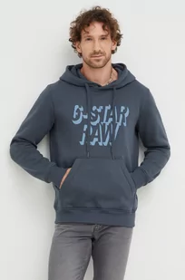 G-Star Raw bluza męska kolor granatowy z kapturem gładka - Bluzy męskie - miniaturka - grafika 1