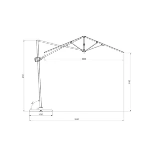 Parasol ogrodowy Litex Garden Rio 300 cm Silver / Ecru - Parasole ogrodowe - miniaturka - grafika 7