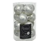 Bombki - Małe bombki na choinkę szklane lodowa biel białe 3,5cm 16sztuk - miniaturka - grafika 1