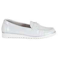 Mokasyny damskie - Sergio Leone Mokasyny Z Perełkami szare - miniaturka - grafika 1