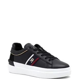 Tommy Hilfiger Skórzane trampki CORP WEBBING COURT - Trampki damskie - miniaturka - grafika 1