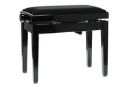 Akcesoria do instrumentów klawiszowych - GEWA Ława do pianina Deluxe Autolift z wygodną regulacją wysokości, lite drewno, czarny wysoki połysk - miniaturka - grafika 1