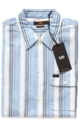 Koszule męskie - Koszula Męska Krótki Rękaw Rękaw Lee Button Down Variation Sky Blue L66Luglm-M - miniaturka - grafika 1