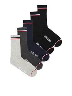 JACK & JONES Jackayo skarpety męskie, 5-pak, czarne/opakowanie: czarno-granatowe blazer-DGM-LGM, jeden rozmiar, Black/Pack:Black - Navy Blazer - DGM - LGM - Skarpetki męskie - miniaturka - grafika 1