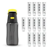 Butelki filtrujące - Butelka filtrująca Dafi SOLID 0,5 cytrynowa zbiornik czarny 13 filtrów - miniaturka - grafika 1