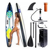 Deski SUP i akcesoria - DESKA SUP PADDLE BOARD 420 CM POMPOWANA DO PŁYWANIA WYTRZYMAŁA +AKCESORIA - miniaturka - grafika 1