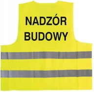 Odzież robocza - Kamizelka odblaskowa z nadrukiem NADZÓR BUDOWY rozmiar XL - miniaturka - grafika 1