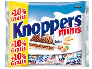 KNOPPERS Minis wafelki 220g 20 sztuk - Przekąski dla dzieci - miniaturka - grafika 1