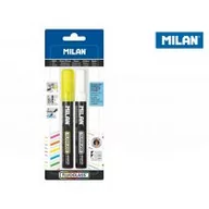 Przybory szkolne - Marker do szyb Fluoglass biały i żółty MILAN - miniaturka - grafika 1