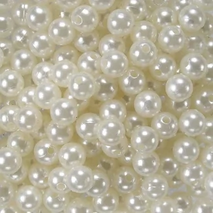 Koraliki perłowe 6mm (50szt) Wanilia - Półfabrykaty do biżuterii - miniaturka - grafika 1