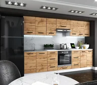 Meble kuchenne - Meble Kuchenne Drewniane Roma 2.8m Kuchnia Z Drewnem Nowoczesna Dąb Wotan - miniaturka - grafika 1