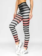 Spodnie sportowe damskie - Multikolorowe legginsy damskie Denley 20966 - miniaturka - grafika 1