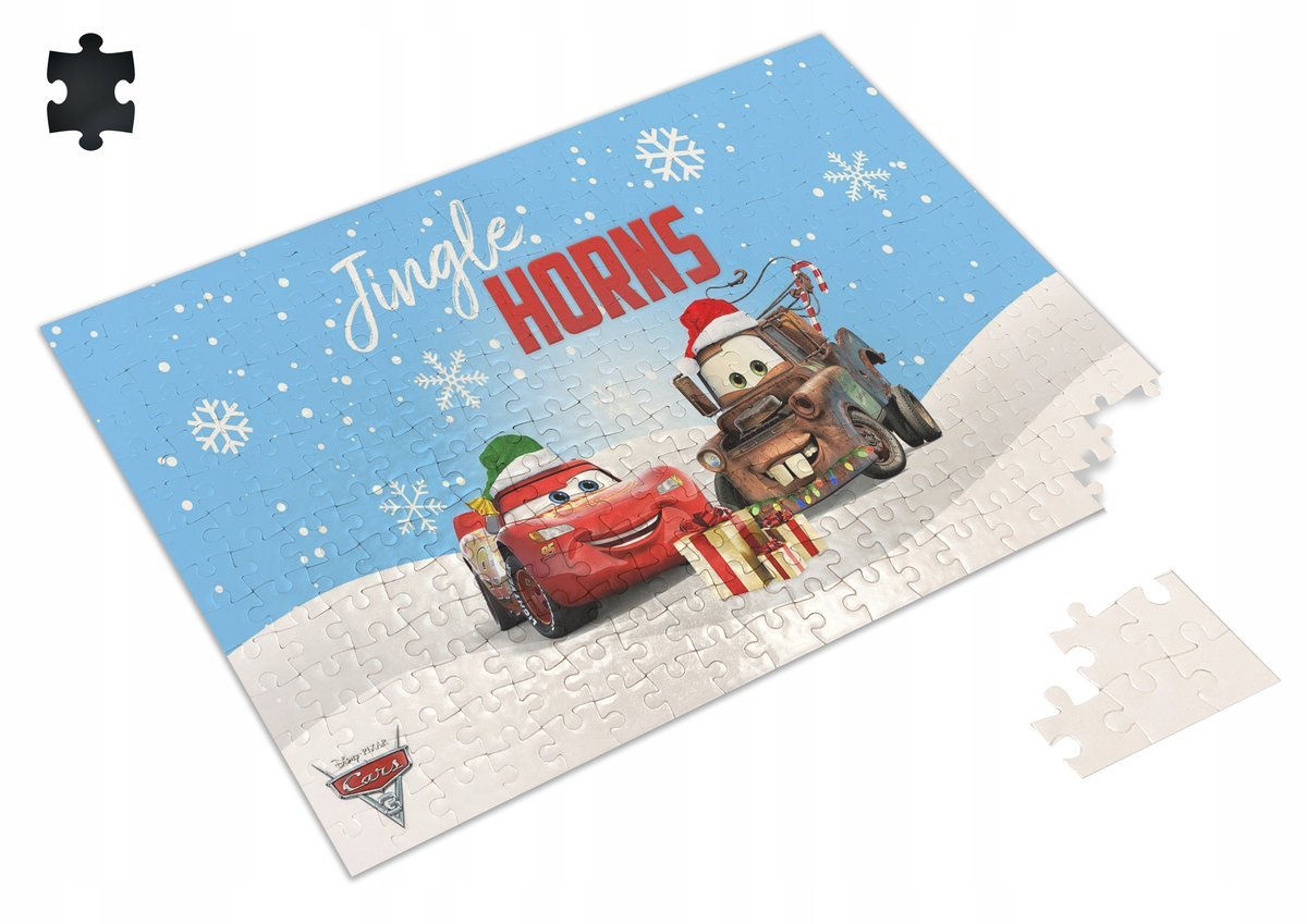 Puzzle AUTA ZYGZAK ZŁOMEK ŚWIĄTECZNE A3 252 el z Nadrukiem + IMIĘ Pudełko 2