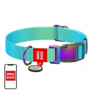 Obroże dla psów - Obroża nylonowa z kodem QR dla psa Waudog gradient, niebieska , rozmiar L Waudog - miniaturka - grafika 1
