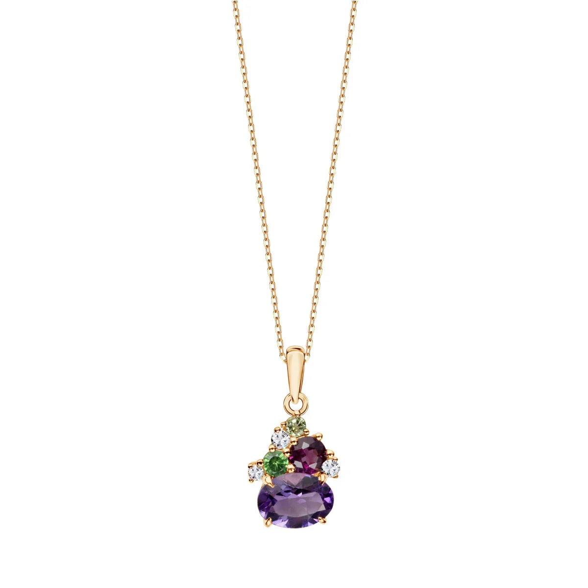 Zawieszka Ametysty Rodolity Topazy Verona 14K