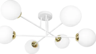 Lampa wisząca Orno LEIA 6P E27, lampa wisząca, max. 6x60W, biało-złota - Lampy sufitowe - miniaturka - grafika 1
