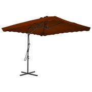 Parasole ogrodowe - vidaXL Parasol ogrodowy na stalowym słupku, terakota, 250x250x230 cm vidaXL - miniaturka - grafika 1