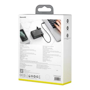 Baseus GaN ładowarka sieciowa PPS 45W power bank USB / USB Typ C Quick Charge 3.0 Power Delivery (azotek galu) + kabel USB Typ C 1 m czarny (PPNLD-C01) - Ładowarki do telefonów - miniaturka - grafika 16