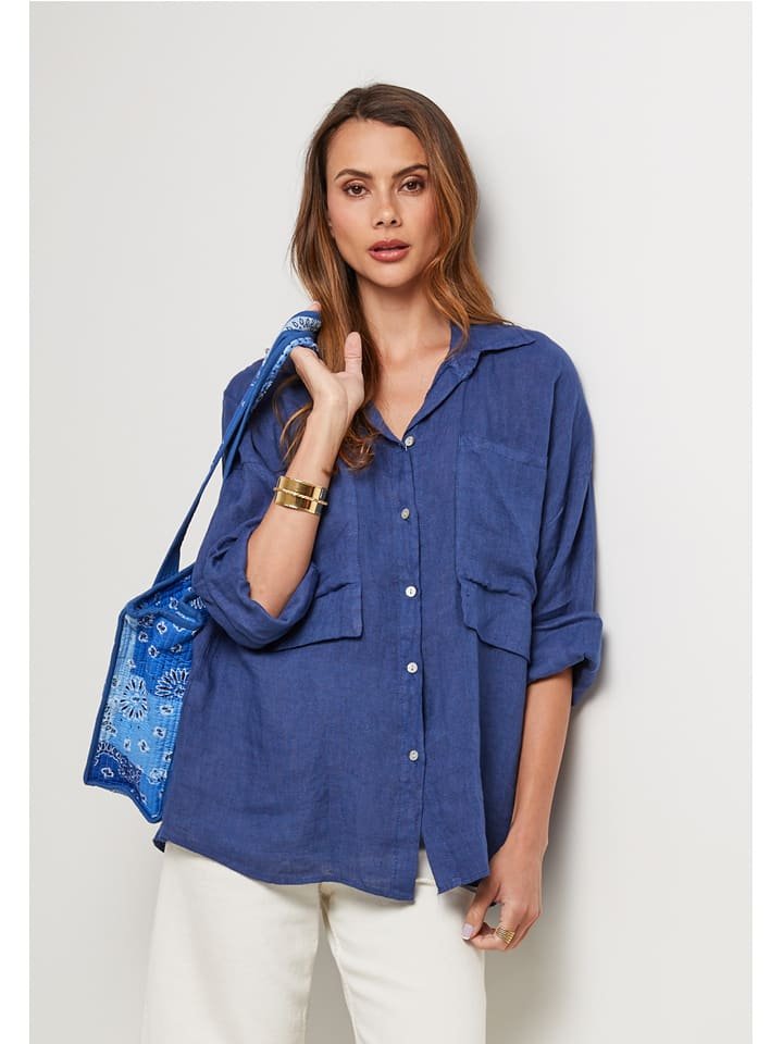 Lin Passion Shopper bag w kolorze niebieskim