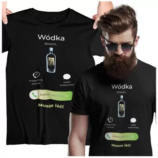 KOSZULKA WÓDKA DZWONI. MUSZĘ IŚĆ. KOSZULKA DLA IMPREZOWICZA - Moda i Uroda OUTLET - miniaturka - grafika 1