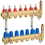 Akcesoria hydrauliczne - Rozdzielacz do ogrzewania podłogowego V4_7534 7-OBW mosiądz INVENA - miniaturka - grafika 1