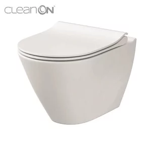 Cersanit City Oval CleanOn miska wisząca WC bez rantu z deską wolnoopadającą Slim K701-104 CE.KRCIT.MW-CITY-OVAL-SLIM/SET - Miski WC - miniaturka - grafika 1
