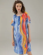 Sukienki - KOLOROWA SUKIENKA HISZPANKA 184-1514-2662 BL - Unisono - miniaturka - grafika 1