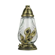 Lampiony i znicze - Znicz szklany 105 g 26,5 cm złoty - miniaturka - grafika 1