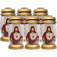 Lampiony i znicze - Znicz szklany BOLSIUS 3S Jezus "2" 72H 6szt. - miniaturka - grafika 1