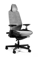 Fotele i krzesła biurowe - Fotel biurowy, ergonomiczny, elastomer, Ronin, biały, szary - miniaturka - grafika 1