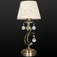 Lampy stojące - Inne Stojąca LAMPA stołowa VEN B-TH 12075/1 klasyczna LAMPKA nocna z kryształkami wzorki crystal patyna kremowa VEN B-TH 12075/1 - miniaturka - grafika 1