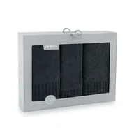 Ręczniki - Komplet ręczników w pudełku 3 szt Paulo 3 AB Grafit-K64-5951 ręczniki 30x50 50x100 70x140 - miniaturka - grafika 1