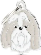 Odblaski i adresówki - Zawieszka Adresówka Identyfikator z grawerem dla psa shih tzu szary - miniaturka - grafika 1