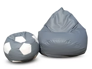 Pufa sako XXXXL worek szara + gratis piłka szaro-biała - Pufy i podnóżki - miniaturka - grafika 1
