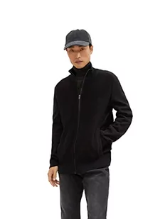 TOM TAILOR Męskie Kardigan ze stójką 1032303, 29999 - Black, S - Swetry męskie - miniaturka - grafika 1