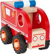 Samochody i pojazdy dla dzieci - Small Foot by Legler Small Foot 11076 wózek lekarski z drewna dla dzieci w wieku od 18 miesięcy, 100% certyfikat FSC, dzięki dużym oponom gumowym nadaje się również do zabawy na zewnątrz, zabawka, czerwony - miniaturka - grafika 1