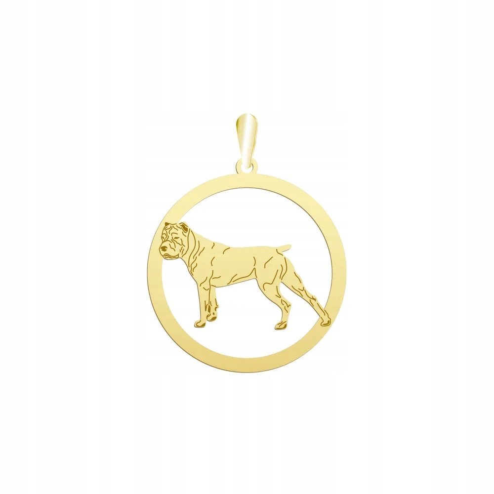 Zawieszka Złota z psem rasy Bandog 925 Prezent Kobieta GRAWER GRATIS
