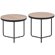 Ławy i stoliki kawowe - Beliani Zestaw 2 stolików kawowych jasne drewno MELODY Small and Medium - miniaturka - grafika 1