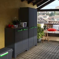 Szafki do salonu - Keter Italy Keter Szafa Moby z półkami, grafitowa szarość, 182 cm 246898 - miniaturka - grafika 1