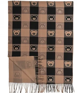 Ciepły stylowy szal szalik wzór kratka miękki gładki 180x70 cm - Apaszki i szaliki damskie - miniaturka - grafika 1