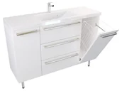 Szafki łazienkowe - Szafka Stojąca Z Umywalką ATH 120 cm DK - Biały Mat - Uchwyty Stal Szczotkowana - miniaturka - grafika 1