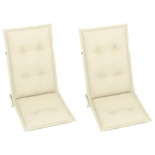 vidaXL Poduszki na krzesła ogrodowe 2 szt. kremowe 120x50x7 cm 314239 - Poduszki ogrodowe - miniaturka - grafika 1